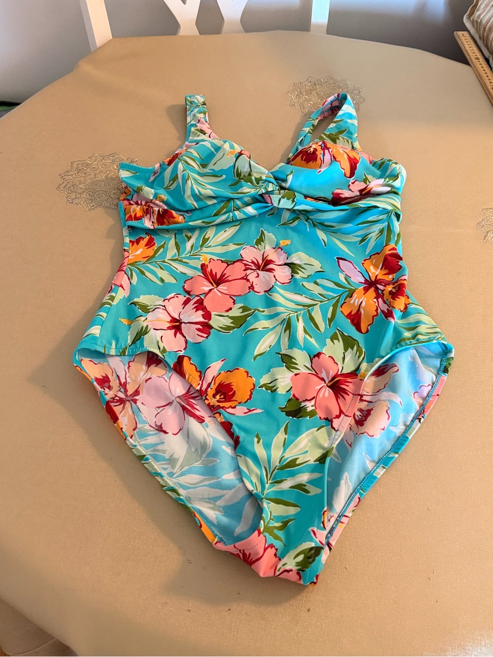 Islander Turquoise Floral One-Piece Swimsuit